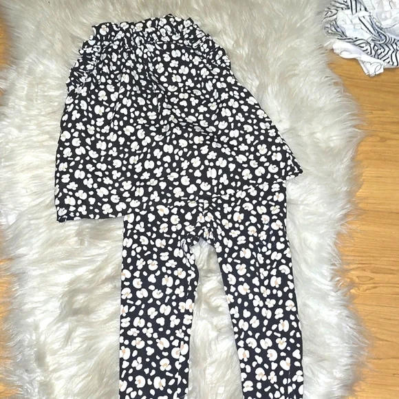Janie and Jack Black leopard two piece set 2T black animal print - Picture 2 of 14